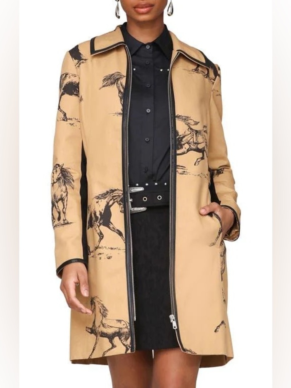 NWT Western Print Zip Front Jacket
